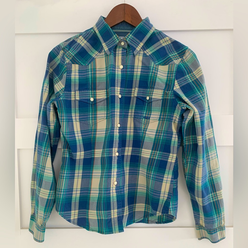 Roper Women’s Size M Plaid Pearl Snap